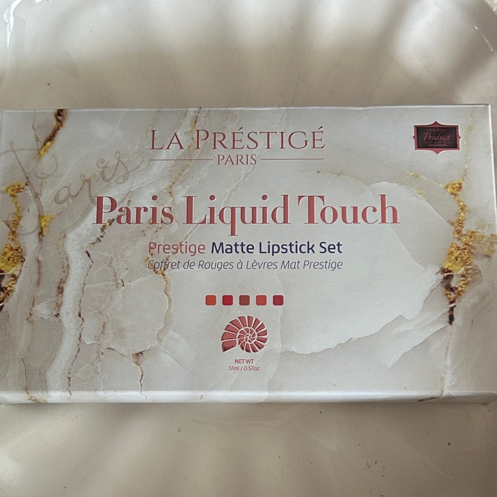 La Prestige Paris Liquid Touch Matte Lipstick Set of Five NEW in Box Retail $220
